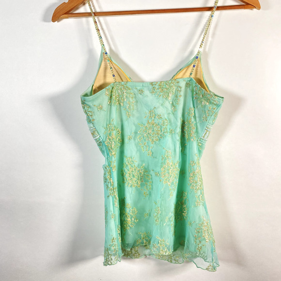 Twenty One Y2K 2000s Spaghetti Strap Lace Sequined Tank Top Size Small - Picture 2 of 8